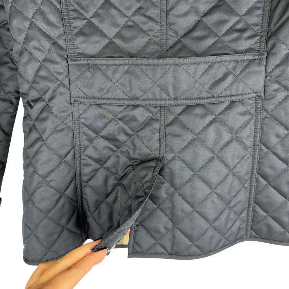 Burberry Ashurst Diamond Quilted Jacket Check Lining Dark Blue Size XS - Picture 9 of 14